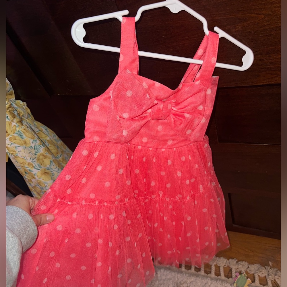 Bonnie Jean Coral Dress with Bow Accent